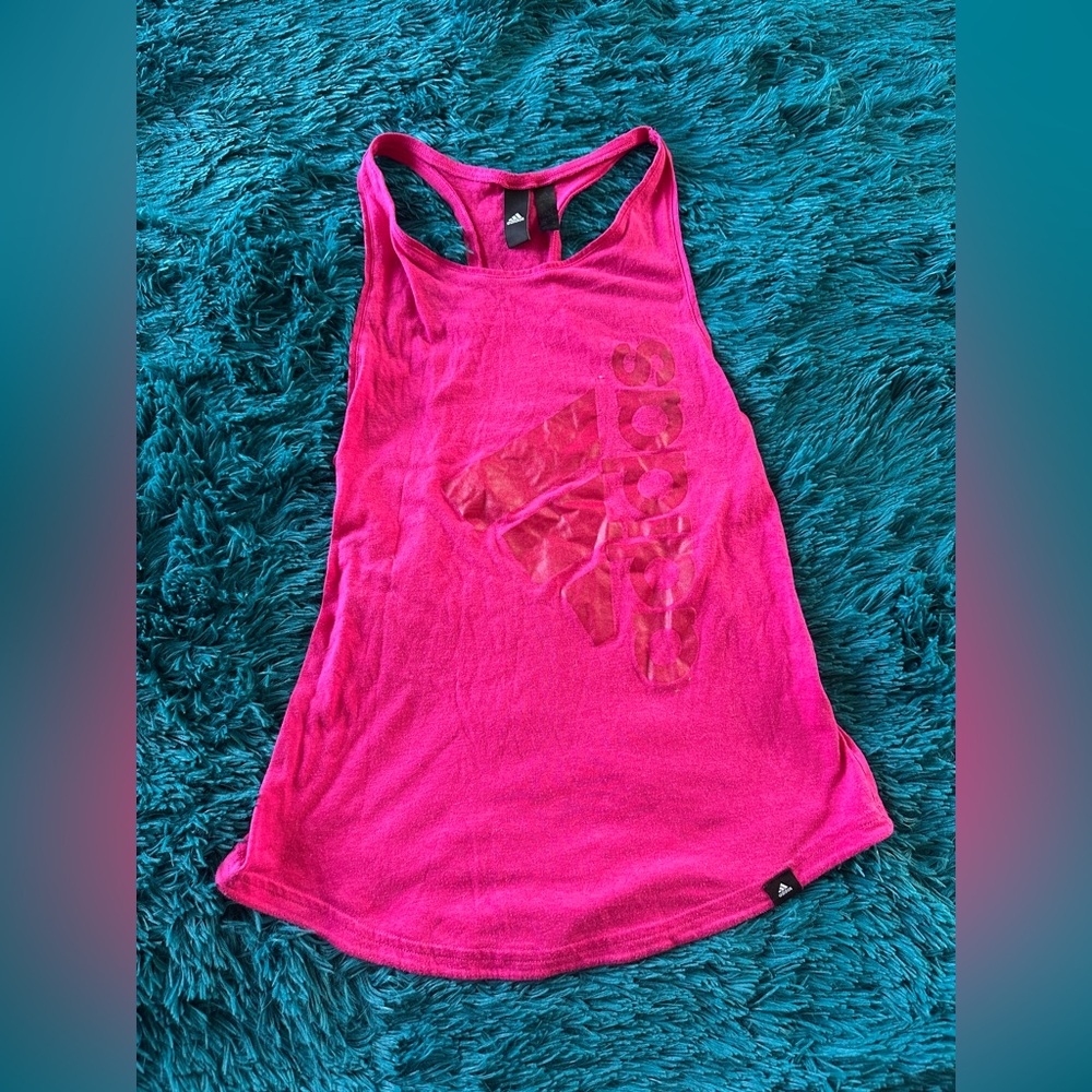 adidas Bright Pink Racerback Tank Top